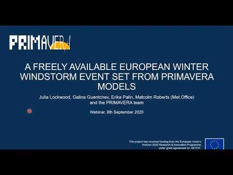 Embedded thumbnail for Webinar on a freely available European winter windstorm event set from PRIMAVERA models